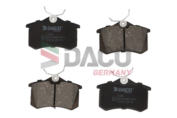 Zestaw klocków hamulcowych, hamulce tarczowe DACO GERMANY 329986