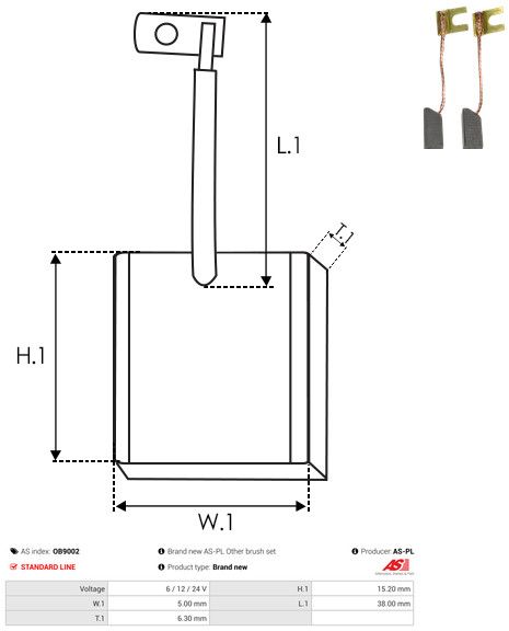 Levně Uhlíkový kartáč, generátor AS-PL OB9002