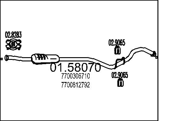 Tłumik środkowy MTS 01.58070