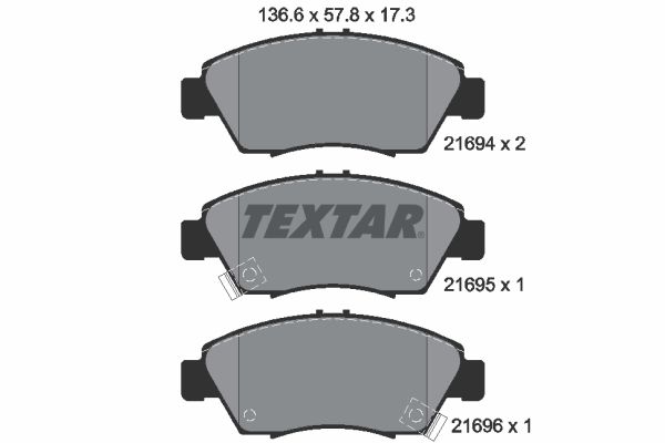 Sada brzdových platničiek kotúčovej brzdy TEXTAR 2169401