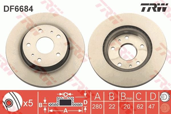 Brzdový kotouč TRW DF6684