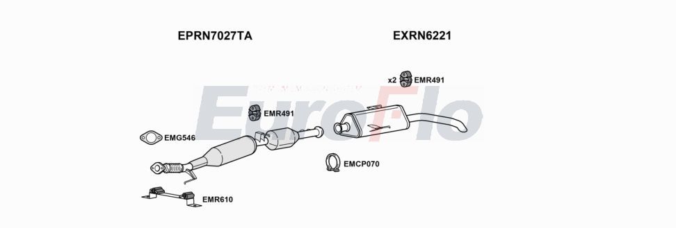 Układ wydechowy EUROFLO RNMAS23D7034D