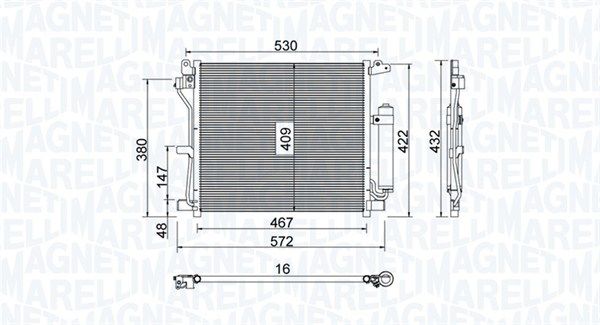 Kondenzátor, klimatizace MAGNETI MARELLI 350203799000