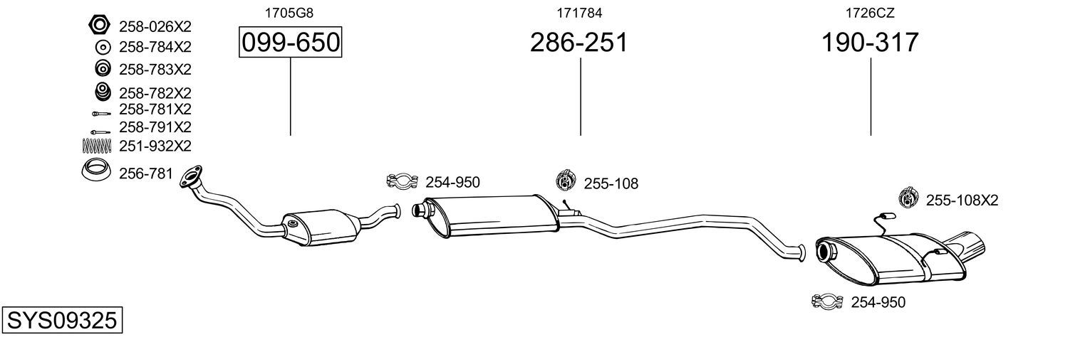 Układ wydechowy BOSAL SYS09325