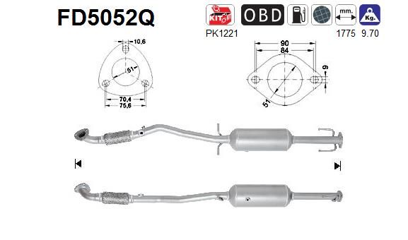 Filtr sadzy / filtr cząstek stałych, układ wydechowy AS 95509192