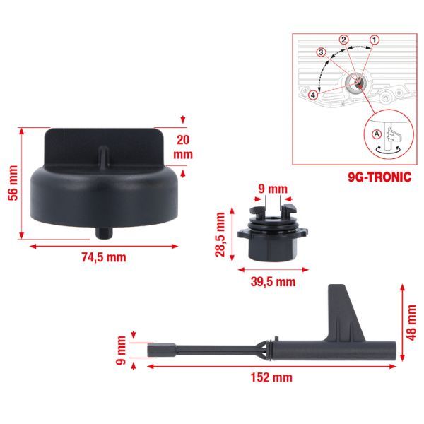 Set adaptoare incarcare, transmisie KS TOOLS 150.9695