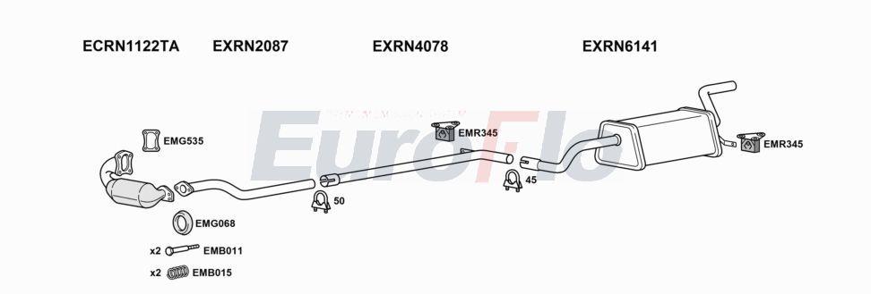 Układ wydechowy EUROFLO RNCLI15D1015
