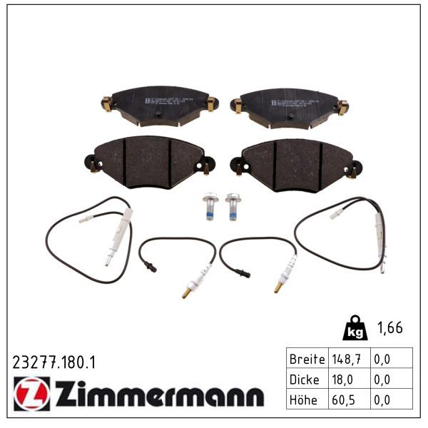 set placute frana,frana disc ZIMMERMANN 23277.180.1