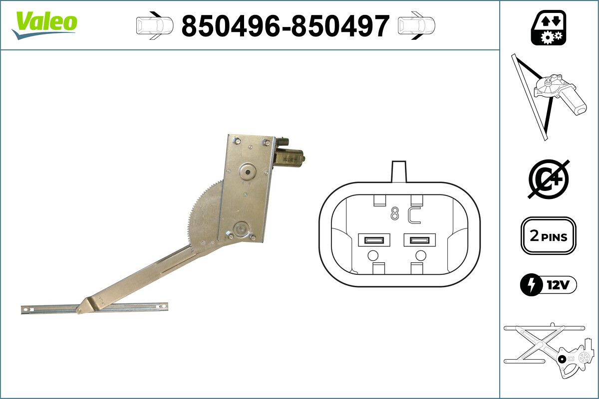 Mecanism actionare geam VALEO 850496