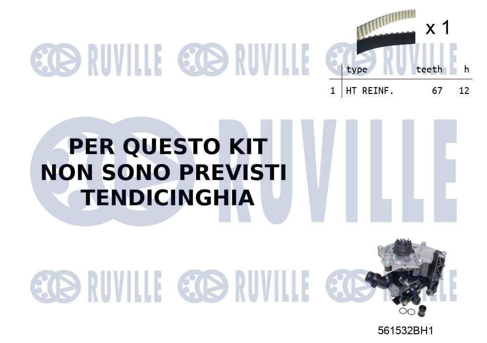 Pompa wodna + zestaw paska rozrządu RUVILLE 55B0033