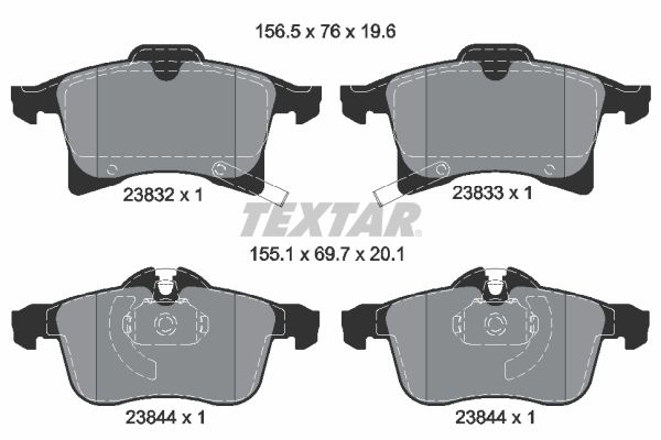 Sada brzdových platničiek kotúčovej brzdy TEXTAR 2383201
