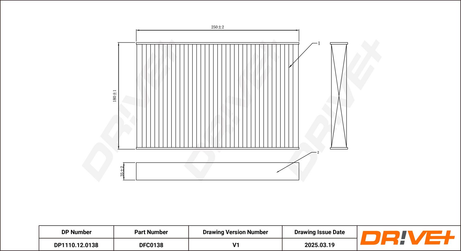 Filtru, aer habitaclu Dr!ve+ DP1110.12.0138