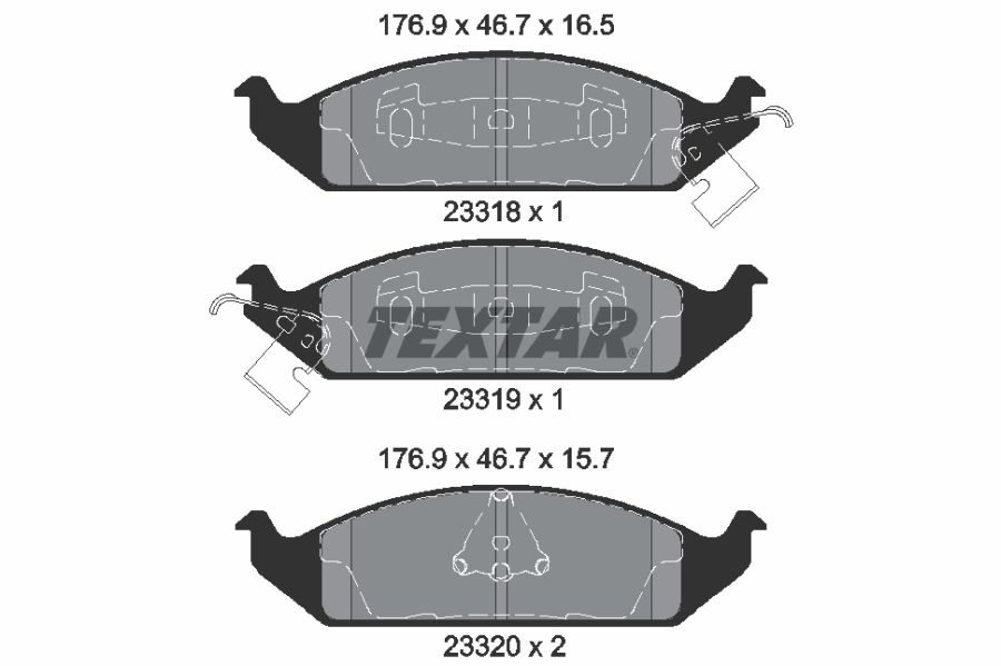 Sada brzdových platničiek kotúčovej brzdy TEXTAR 2331801