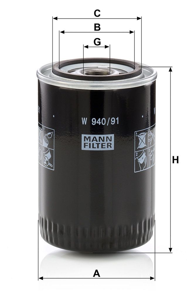 Levně Olejový filtr MANN-FILTER W 940/91