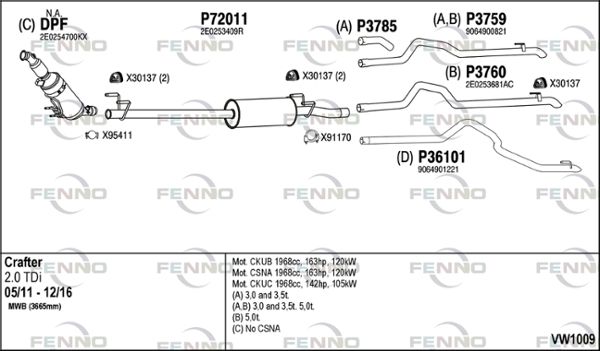 Układ wydechowy FENNO VW1009