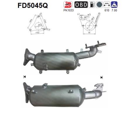 Filtr sadzy / filtr cząstek stałych, układ wydechowy AS 44612AA670