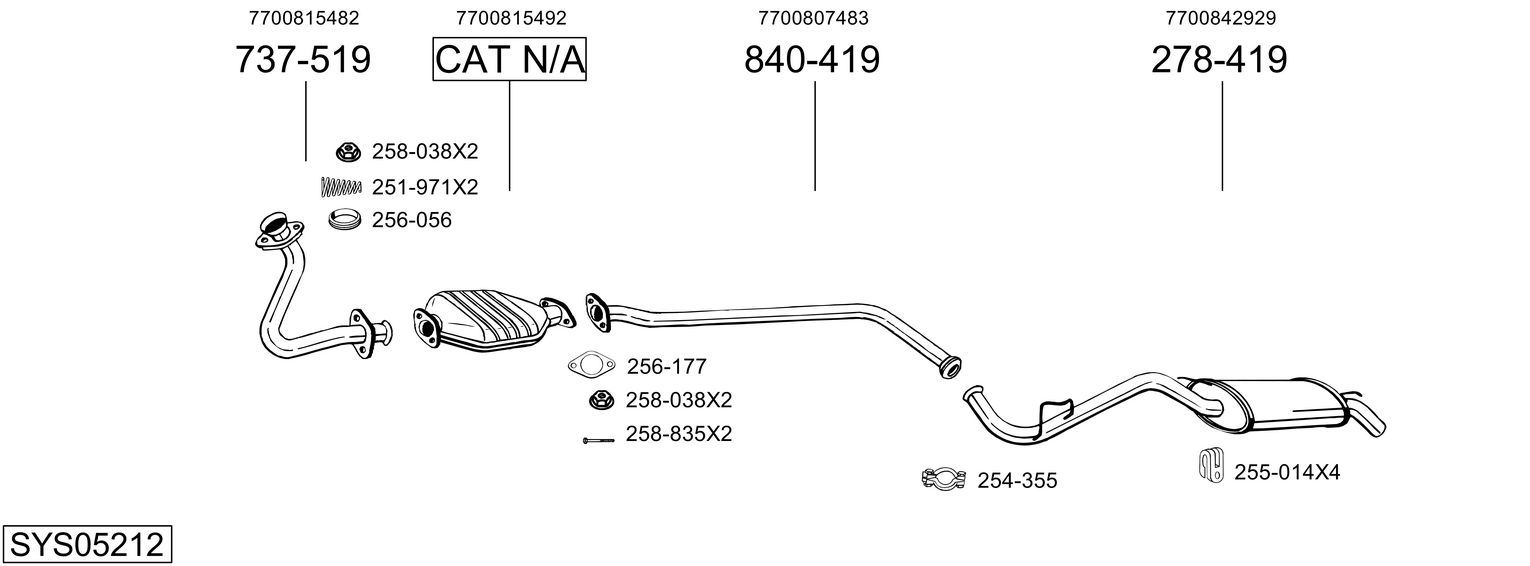 Układ wydechowy BOSAL SYS05212
