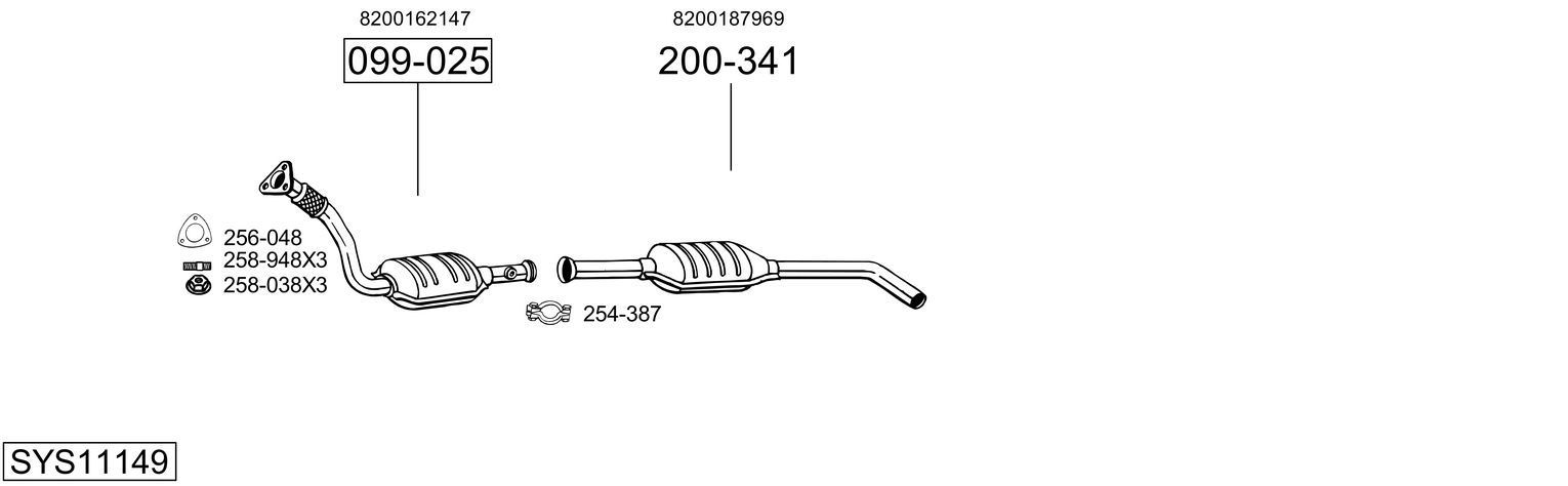 Układ wydechowy BOSAL SYS11149