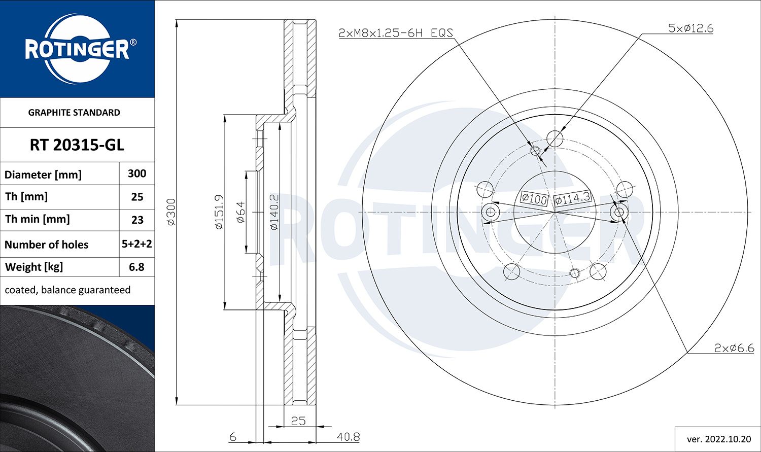 Disc frana ROTINGER RT 20315-GL