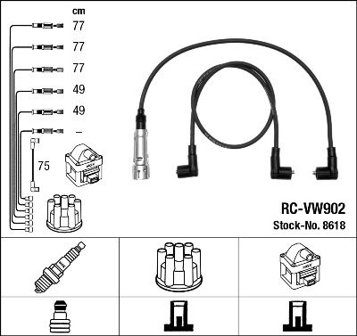Sada kabelů pro zapalování NGK RC-VW902
