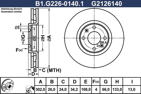 Tarcza hamulcowa GALFER B1.G226-0140.1
