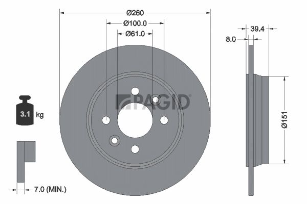 Tarcza hamulcowa PAGID 56476NC