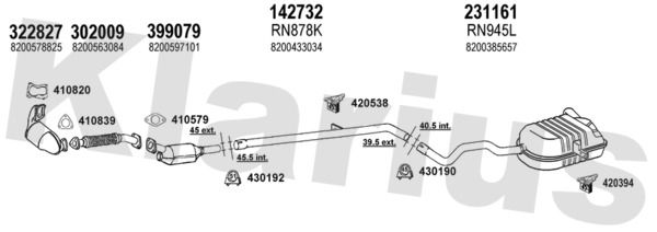 Układ wydechowy KLARIUS 721138E