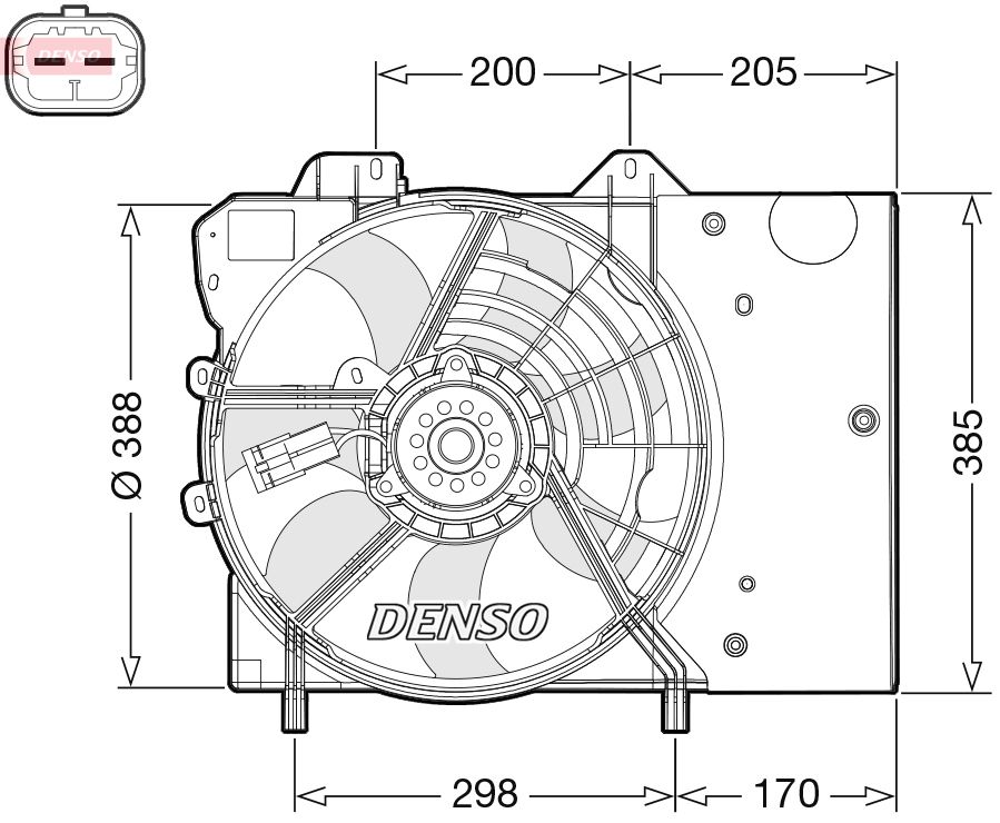 Větrák, chlazení motoru DENSO DER21024