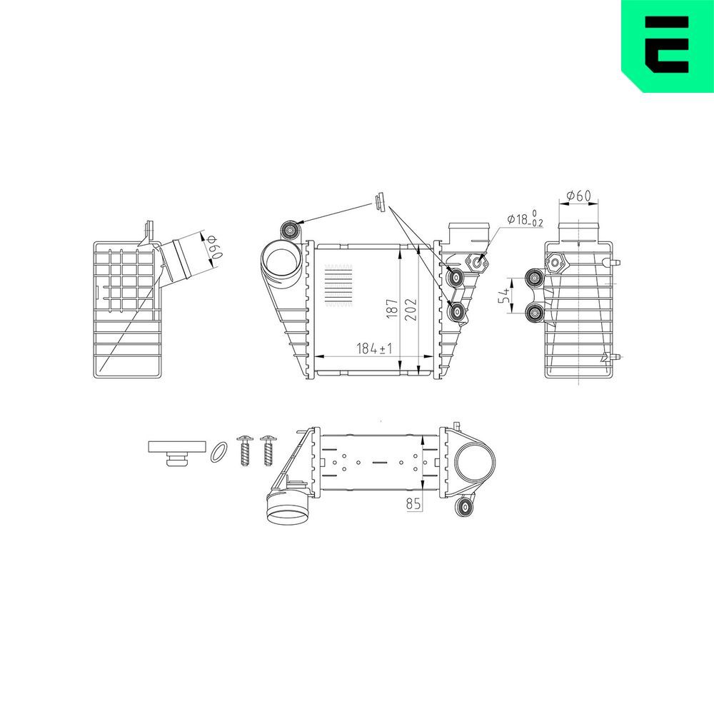 Intercooler, compresor ERA 672032