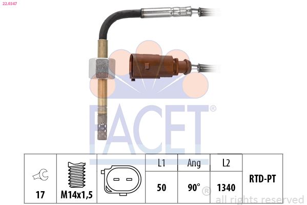 czujnik, temperatura spalin FACET 22.0347