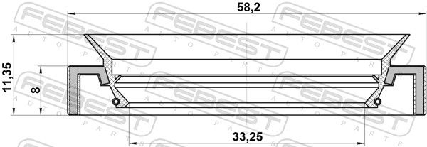Levně Těsnicí kroužek hřídele, kloubová hřídel FEBEST 95HAS-35580811R