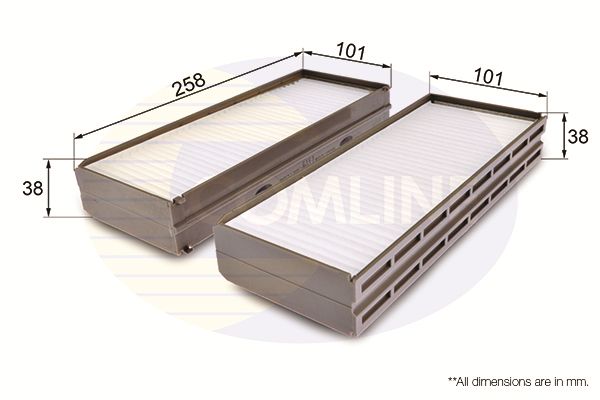 Filtr, wentylacja przestrzeni pasażerskiej COMLINE EKF303