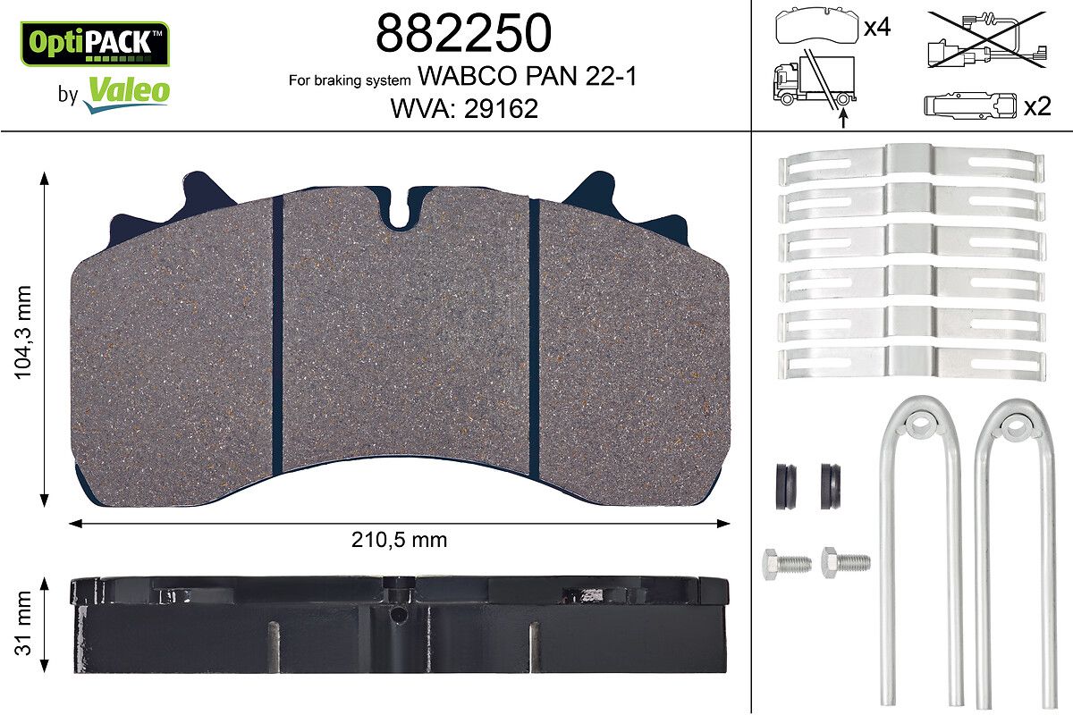 set placute frana,frana disc VALEO OPTIPACK 882250