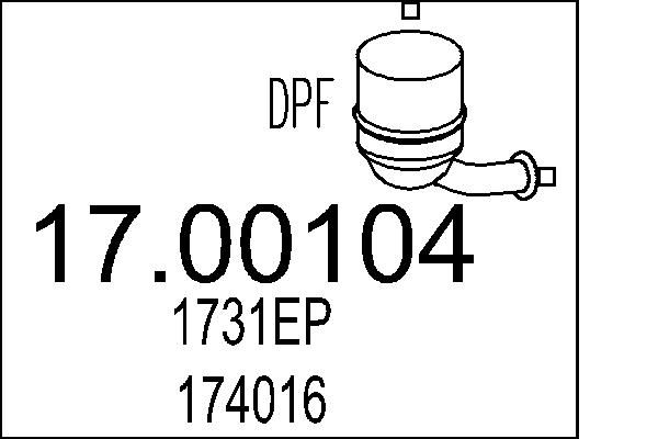 Filtr sadzy / filtr cząstek stałych, układ wydechowy MTS 17.00104