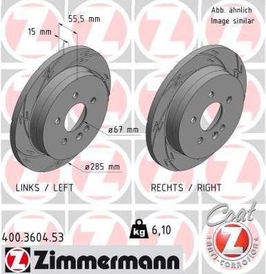 Tarcza hamulcowa ZIMMERMANN 400.3604.53