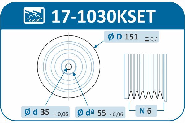 Levně Sada řemenice, kliková hřídel IJS GROUP 17-1030KSET
