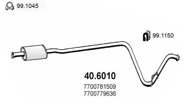 Tłumik środkowy ASSO 40.6010