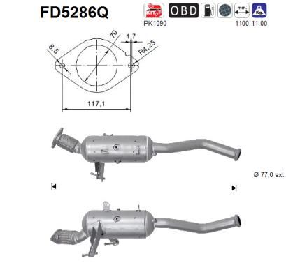 Filtr sadzy / filtr cząstek stałych, układ wydechowy AS FD5286Q