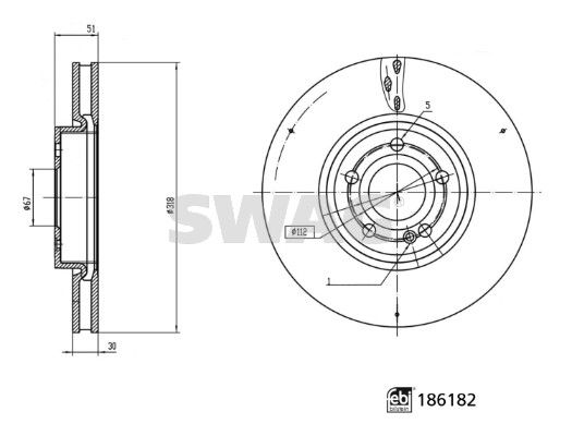 Tarcza hamulcowa SWAG 33 11 0293
