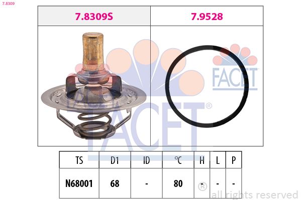 Termostat, środek chłodzący FACET 7.8309
