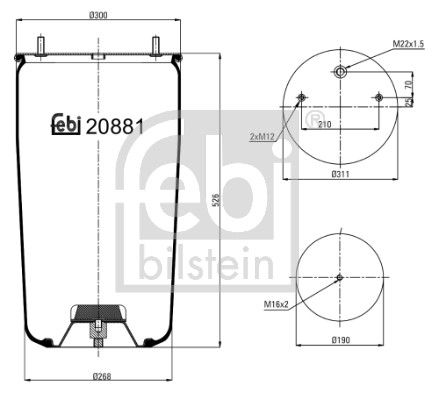 Burduf, suspensie pneumatica FEBI BILSTEIN 20881