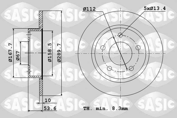 Tarcza hamulcowa SASIC 9004840J