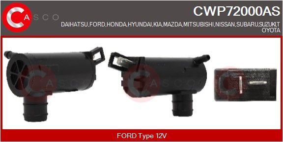 Vodní čerpadlo ostřikovače, čistění skel CASCO CWP72000AS
