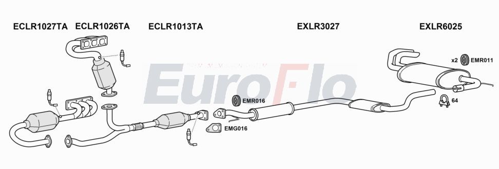 Układ wydechowy EUROFLO LRFRE253001B