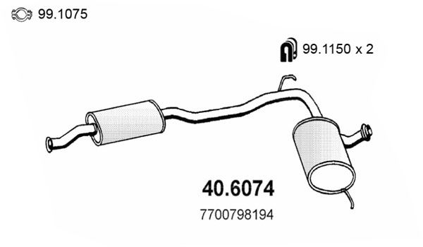 Tłumik środkowy ASSO 40.6074