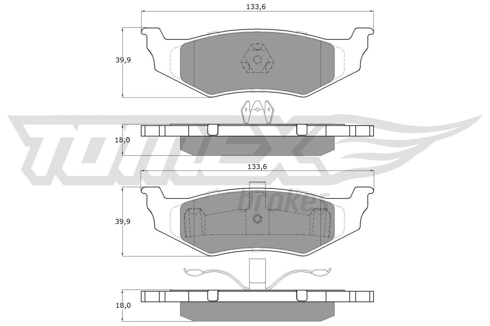 Levně Sada brzdových destiček, kotoučová brzda TOMEX Brakes TX 15-91