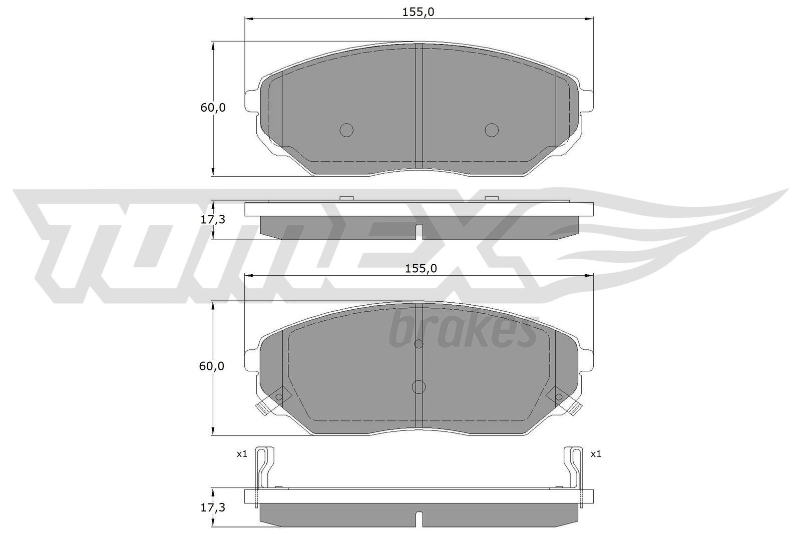 Levně Sada brzdových destiček, kotoučová brzda TOMEX Brakes 15-53