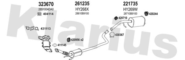 Układ wydechowy KLARIUS 450225E