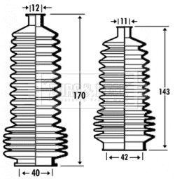 Zestaw osłon, układ kierowniczy BORG & BECK BSG3359