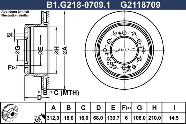 Tarcza hamulcowa GALFER B1.G218-0709.1